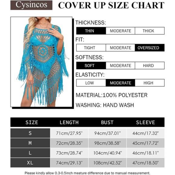 Swimsuits Cover Up for Women Crochet Hollow Out Tassel Bathing Suit Coverups - Picture 8 of 8